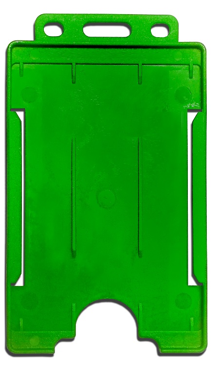 Identibadge-Durable-Swipe-ID-Card-Holder-Single-Sided-Green-Potrait-50-Pack 