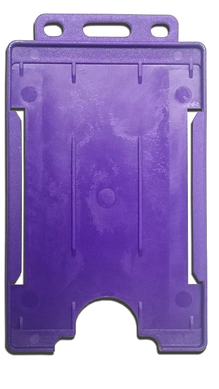 Identibadge-Durable-Swipe-ID-Card-Holder-Single-Sided-Purple-Potrait-50-Pack 