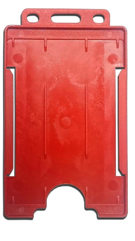 Identibadge-Durable-Swipe-ID-Card-Holder-Single-Sided-Red-Potrait-50-Pack 