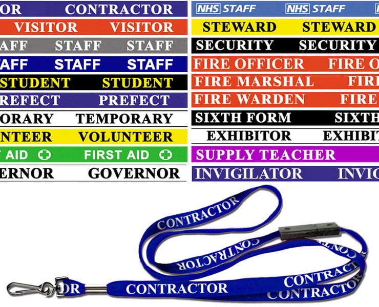 Identibadge-Contractor-Lanyards-White-on-Blue-Packed-50 