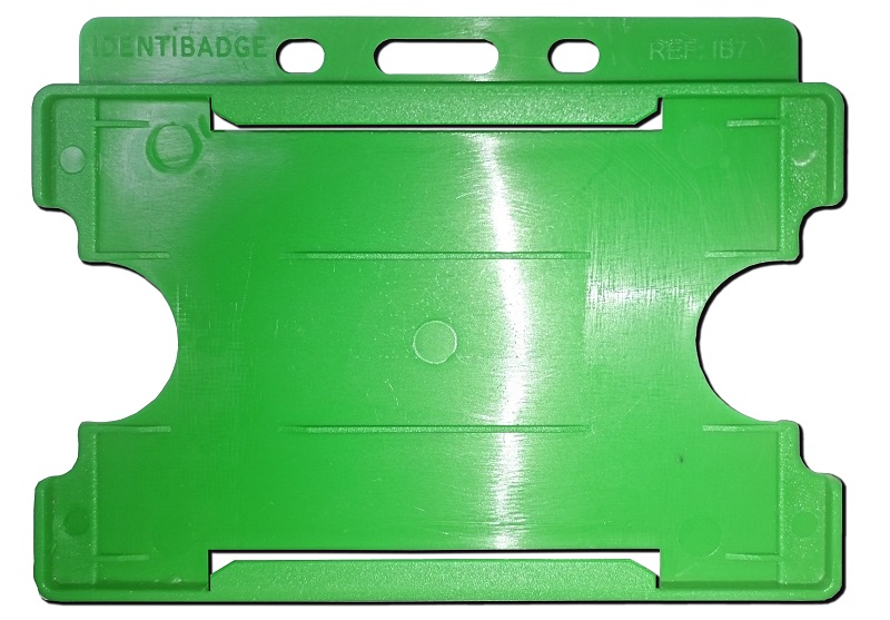 Identibadge-Durable-Swipe-ID-Card-Holder-Single-Sided-Green-Landscape-50-Pack 