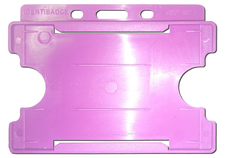 Identibadge-Durable-Swipe-ID-Card-Holder-Single-Sided-Pink-Landscape-50-Pack 