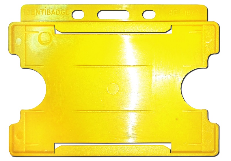 Identibadge-Durable-Swipe-ID-Card-Holder-Single-Sided-Yellow-Landscape-50-Pack 