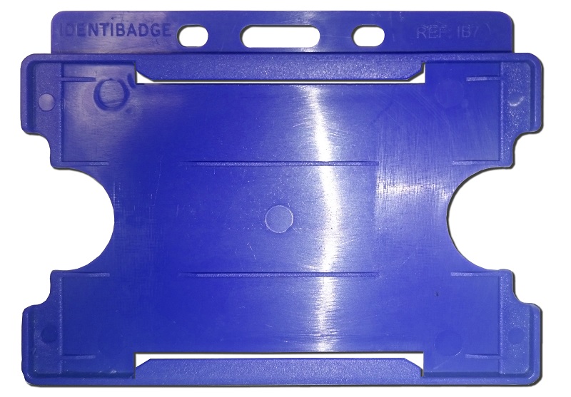 Identibadge-Durable-Swipe-ID-Card-Holder-Single-Sided-Blue-Landscape-10-Pack 