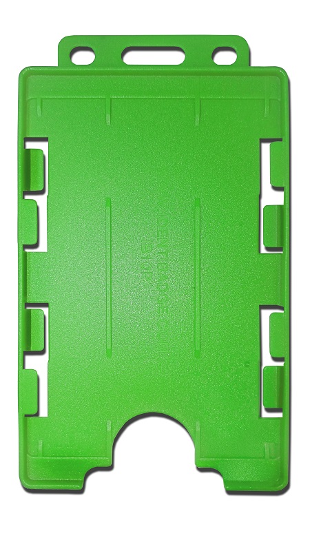 Identibadge-Durable-Swipe-ID-Card-Holder-Double-Sided-Green-Portrait-50-Pack 
